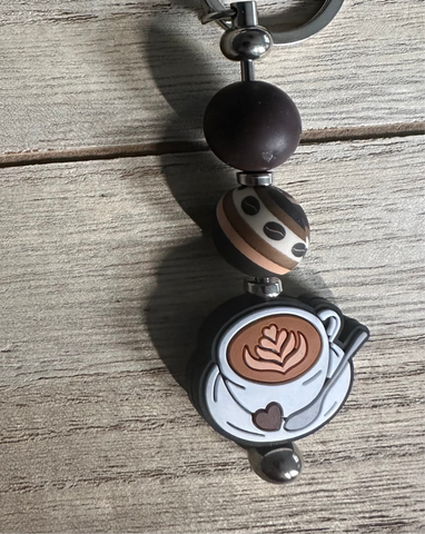 Scissor Fob Zipper pull coffee