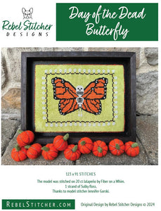 Day Of The Dead Butterfly chart by Rebel Stitcher Designs
