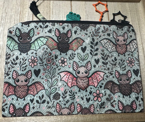 Small Cute Bats w/ floral Accessory Bag