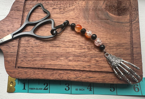 Scissor Fob Zipper pull Skelly Hand