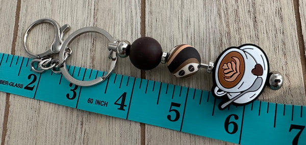 Scissor Fob Zipper pull coffee