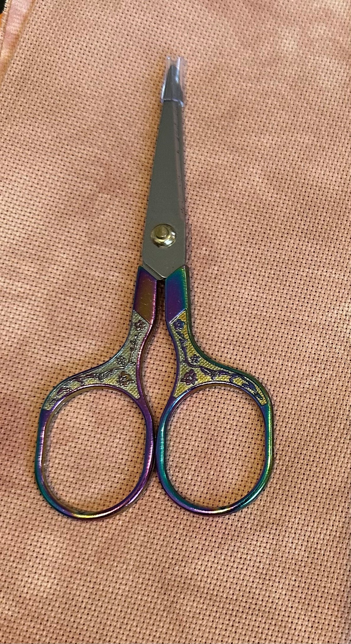 Rainbow metallic medium size scissors – Rebel Stitcher Designs