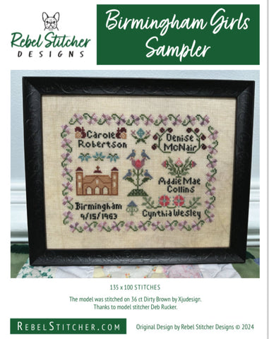 The Birmingham Girls Sampler by Rebel Stitcher Designs *DIGITAL DOWNLOAD*