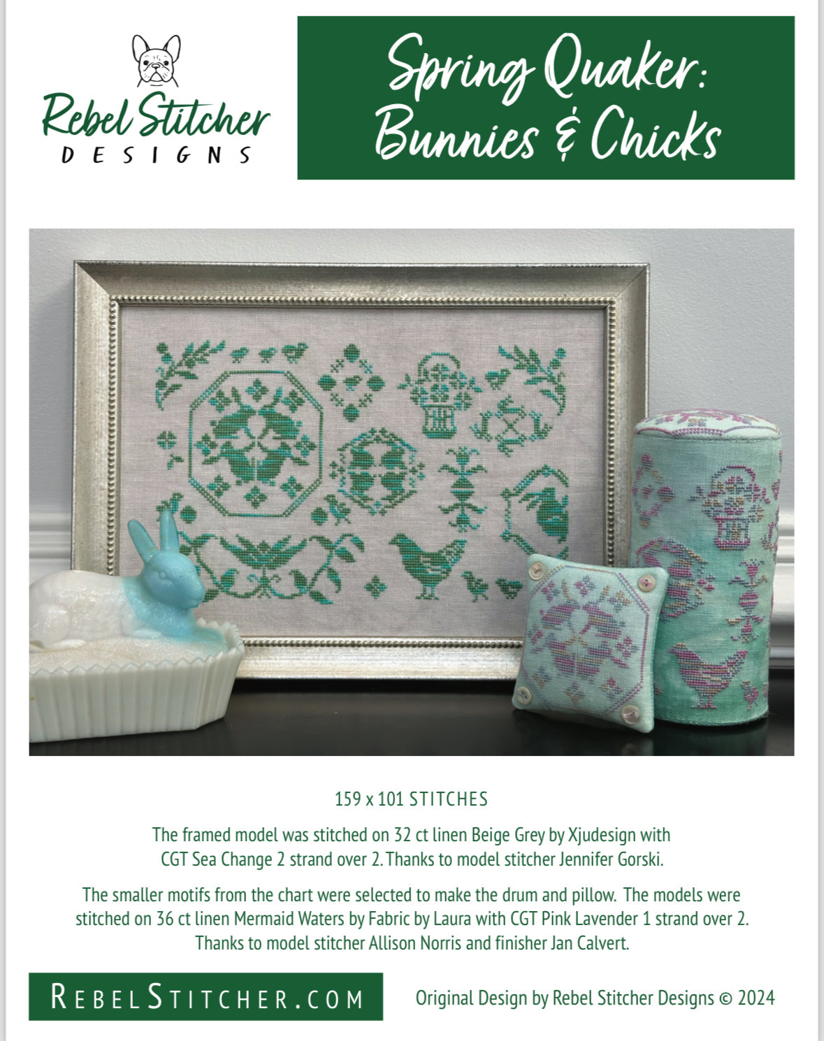 Spring Quaker: Bunnies & Chicks by Rebel Stitcher Designs *DIGITAL DOWNLOAD*