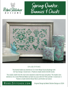 Spring Quaker: Bunnies & Chicks by Rebel Stitcher Designs