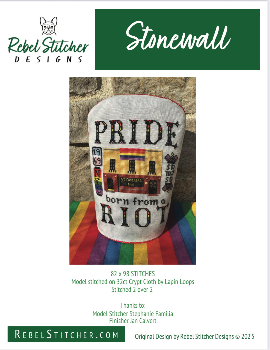 Stonewall chart by Rebel Stitcher Designs