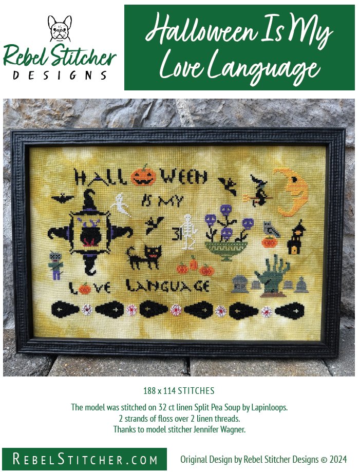 Halloween Is My Love Language chart by Rebel Stitcher Designs