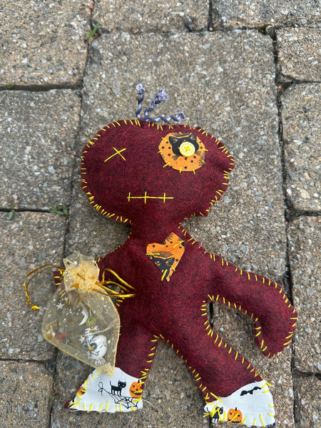 Voodoo Doll & pin set Maroon