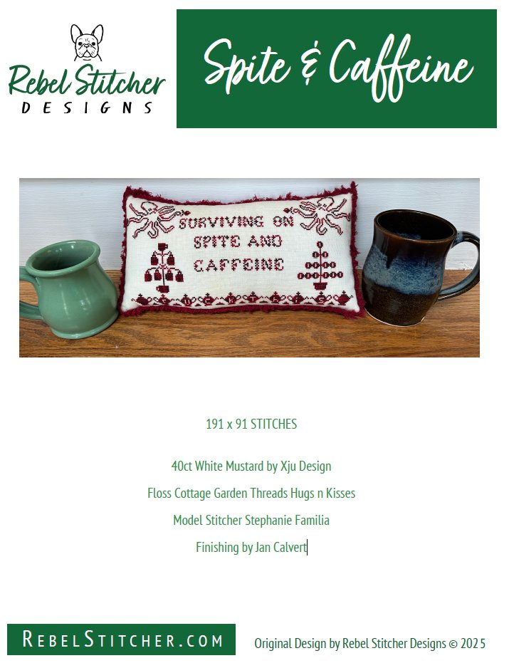 Spite & Caffeine by Rebel Stitcher – Rebel Stitcher Designs