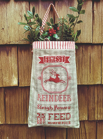 Reindeer Feed Sack by Carriage House Samplings