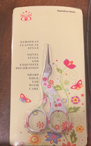 Stork Style pink floral scissors