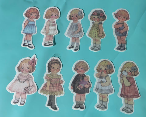 Vintage Girls, Dolls Sticker pack